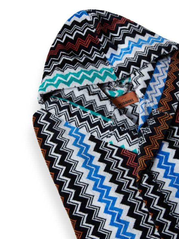Browns Missoni Home Black Zigzag Cotton Terry Bathrobe | Browns Towels