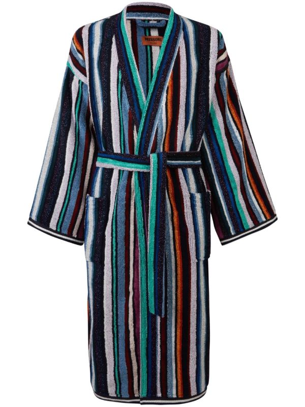 browns Missoni Home blue Chandler striped cotton robe | Browns Towels