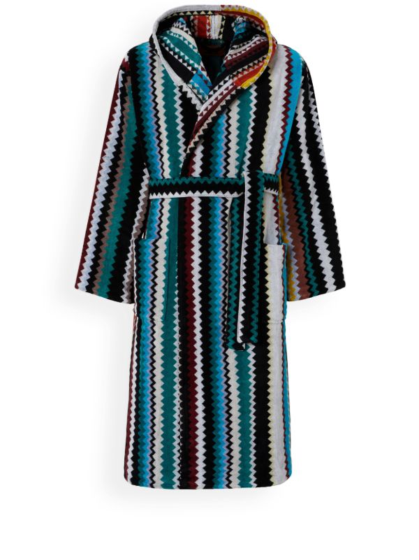 browns Missoni Home Blue Zigzag Cotton Terry Bathrobe | Browns Towels