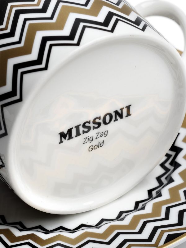 Browns Missoni Home Gold-tone Zig-Zag Coffee Cup Set | Browns Cups & Tea Sets