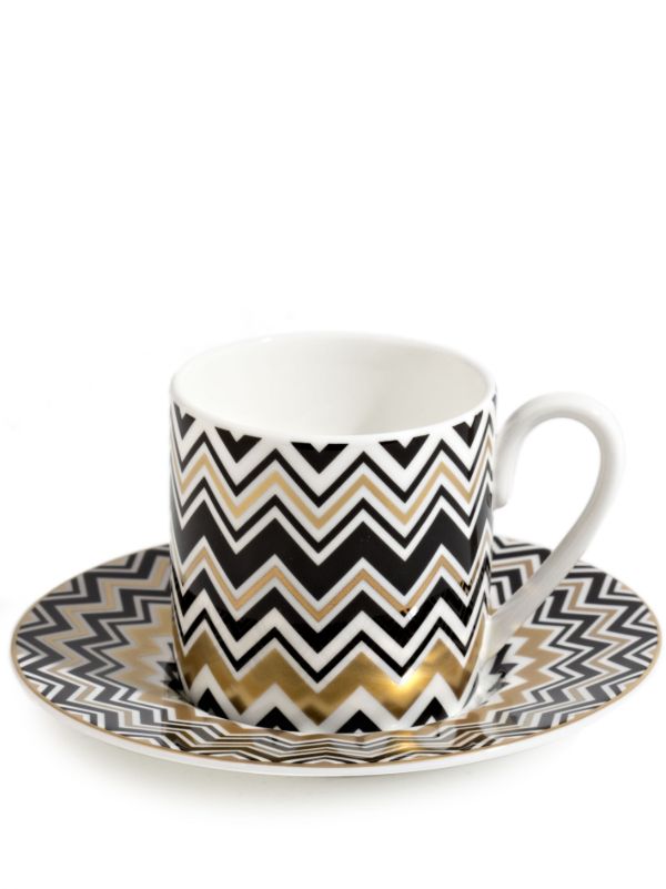 browns Missoni Home Gold-tone Zig-Zag coffee cup set | Browns Cups & Tea Sets