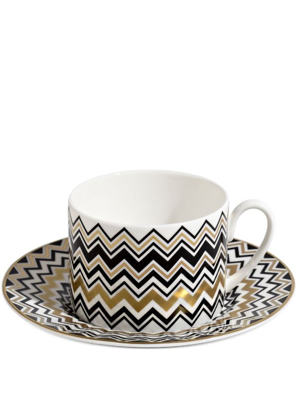 browns Missoni Home Gold-tone Zig-Zag Teacup Set | Browns Plates & Bowls