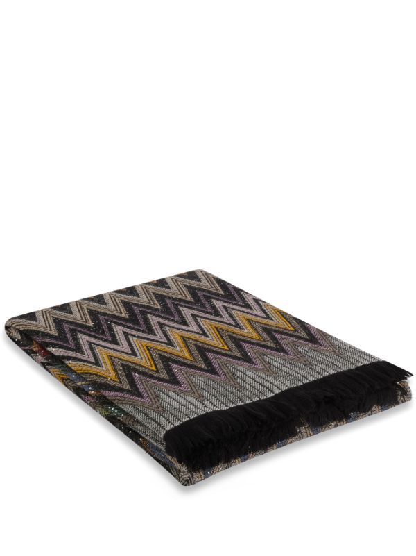 browns Missoni Home Grey Black and Beige Chen Throw 140x200cm | Browns Blankets & Throws