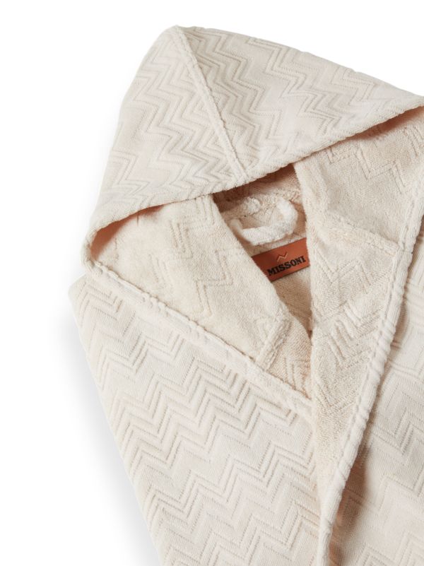 Browns Missoni Home Neutral Zigzag Cotton Bathrobe | Browns Towels