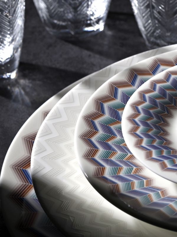 Browns Missoni Home White Jarris Zig-Zag Dessert Plate Set | Browns Plates & Bowls