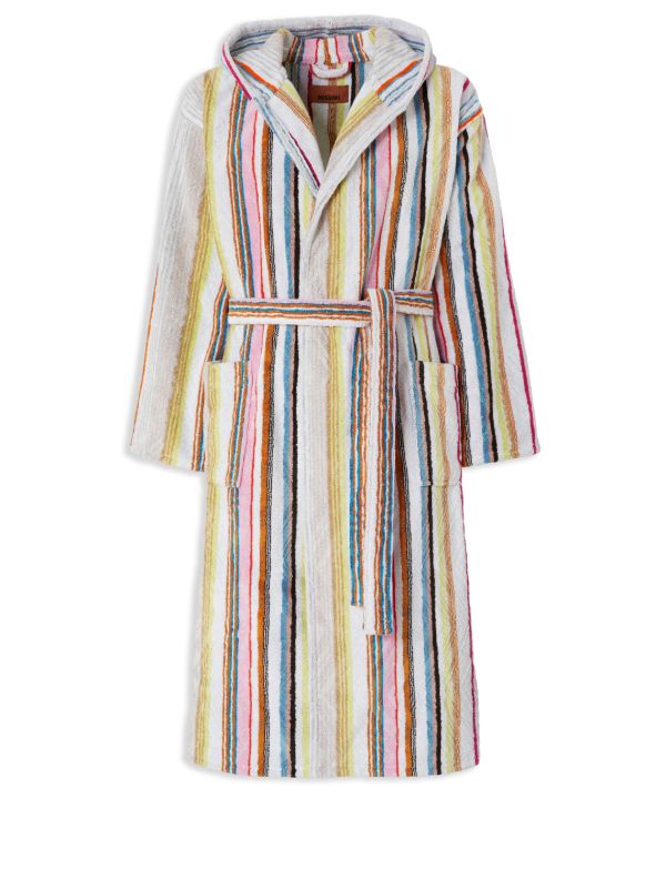browns Missoni Home White Moonshadow Striped Cotton Bathrobe | Browns Towels