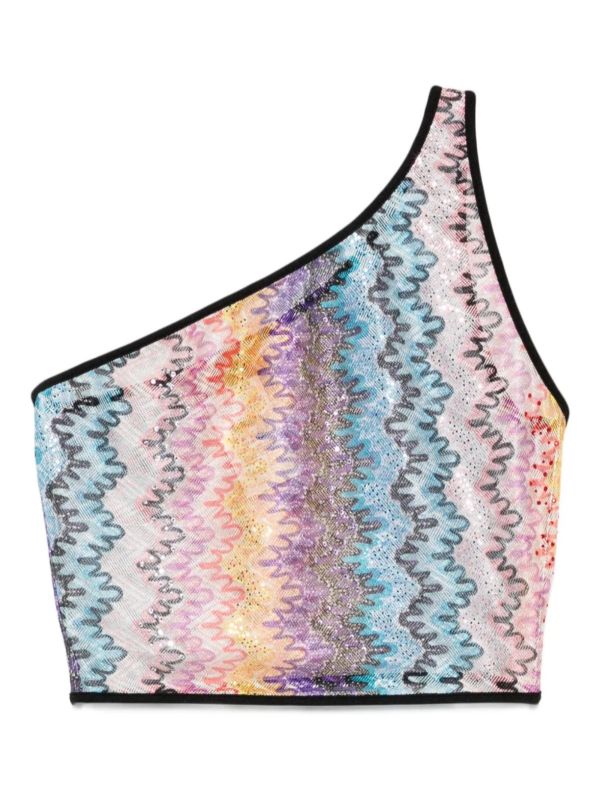 browns Missoni one-shoulder chevron crop top | Browns Beach Cover-Ups