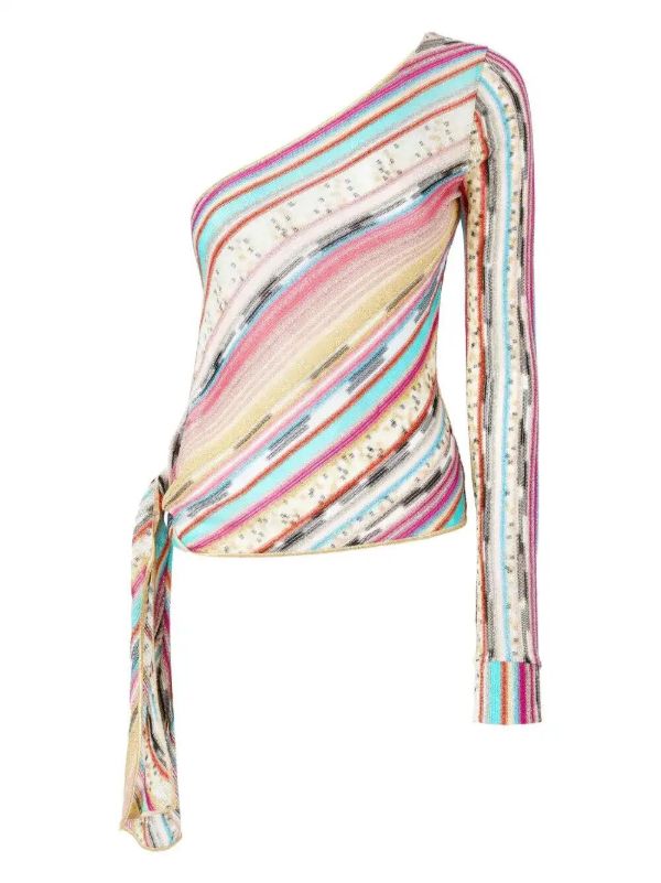 browns Missoni Pink One-Shoulder Top | Browns T-Shirts & Jersey Shirts