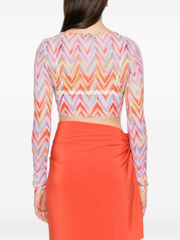 Browns Missoni Printed Tulle Crop Top | Browns T-Shirts & Jersey Shirts