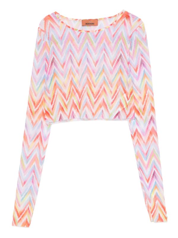 browns Missoni printed tulle crop top | Browns T-Shirts & Jersey Shirts