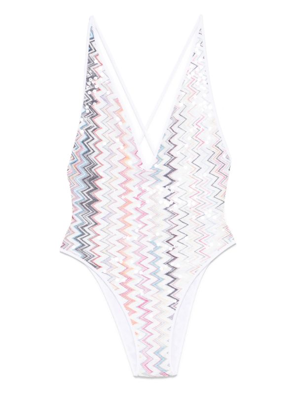 browns Missoni sequin-embellished V-neck swimsuit | Browns One-Pieces