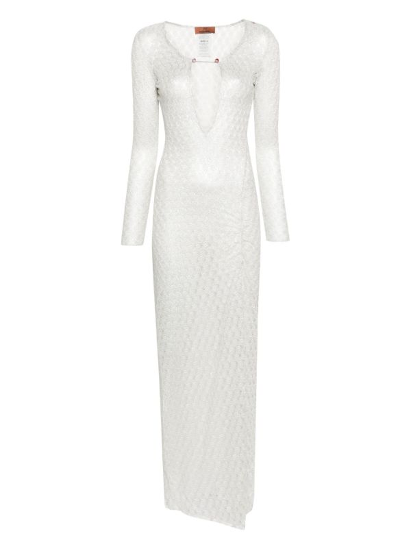 browns Missoni White Lace Lurex Beach Dress | Browns Beach Dresses