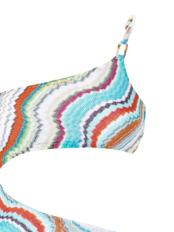 Browns Missoni White Wave-Pattern Swimsuit | Browns One-Pieces