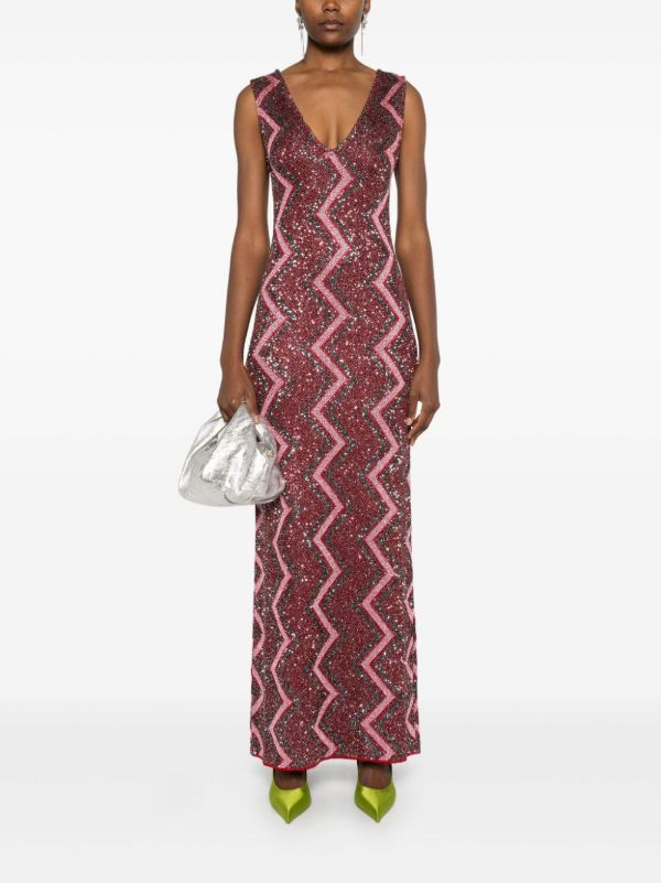 Browns Missoni Zig-Zag Plunging-Neckline Gown | Browns Evening Dresses