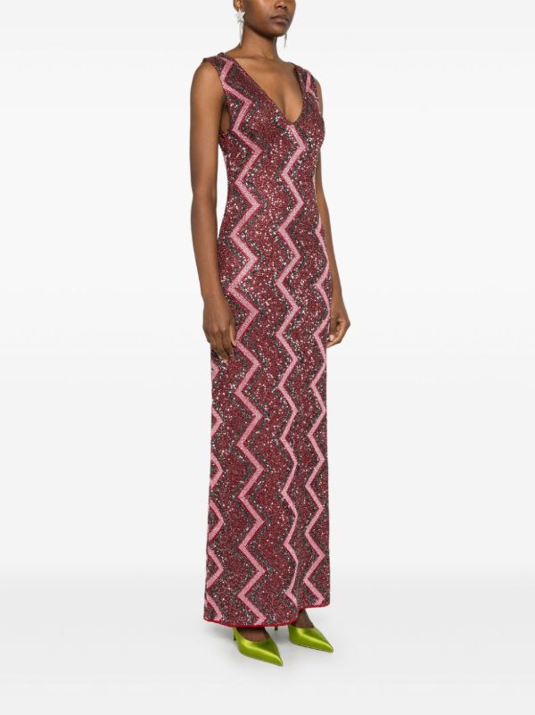 Browns Missoni Zig-Zag Plunging-Neckline Gown | Browns Evening Dresses