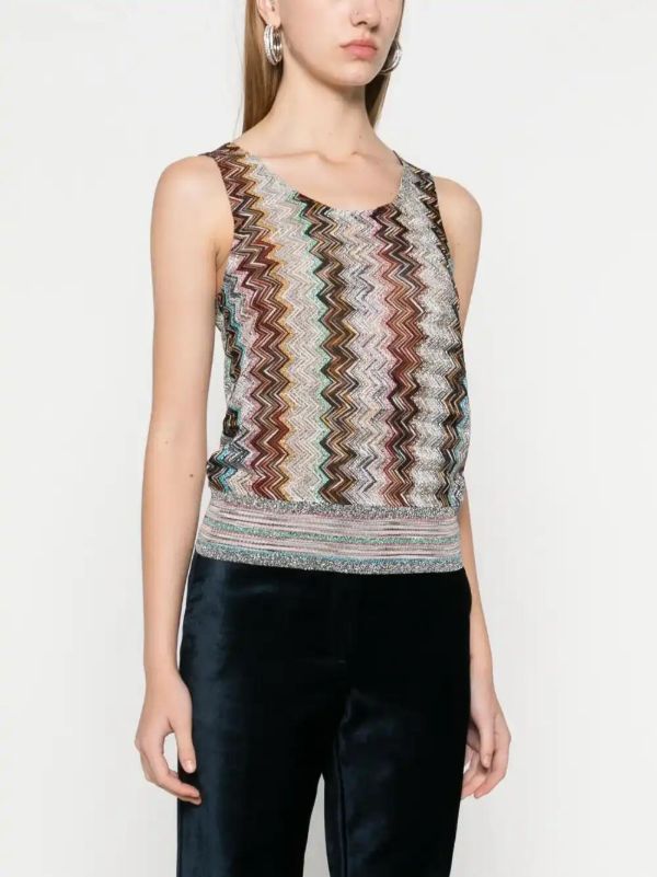 Browns Missoni Zigzag-motif Lamé Top | Browns Vests & Tank Tops