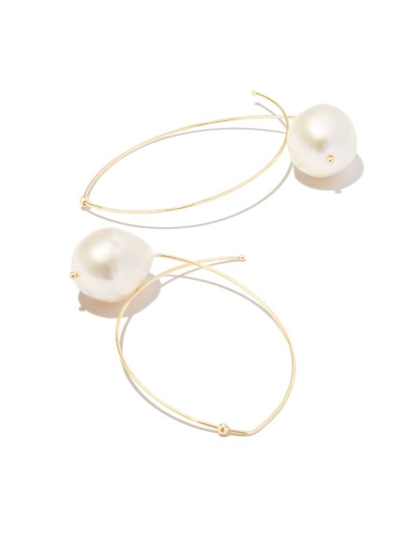 Browns Mizuki 14K Yellow Gold Pearl Hoop Earrings | Browns Fine Earrings
