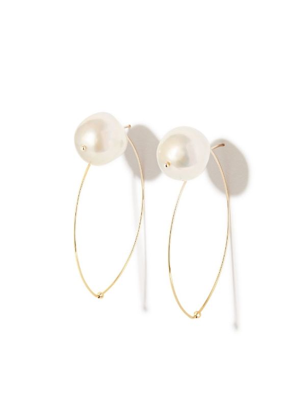 browns Mizuki 14K Yellow Gold Pearl Hoop Earrings | Browns Fine Earrings