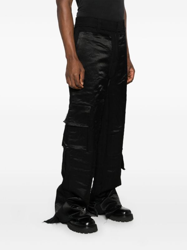 Browns MLGA Black Layered Wide-Leg Trousers | Browns Wide Leg Pants
