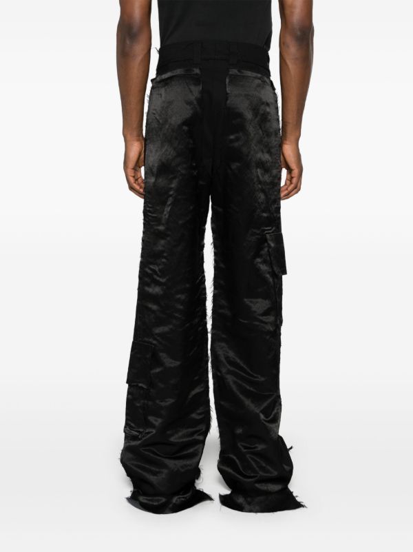 Browns MLGA Black Layered Wide-Leg Trousers | Browns Wide Leg Pants