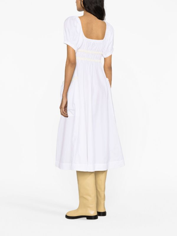 Browns Molly Goddard White Mags Taffeta Midi Dress | Browns Day Dresses