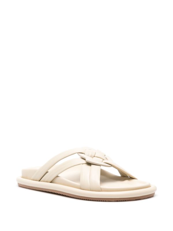 Browns Moncler Beige Bell Interwoven-Straps Sandals | Browns Sandals