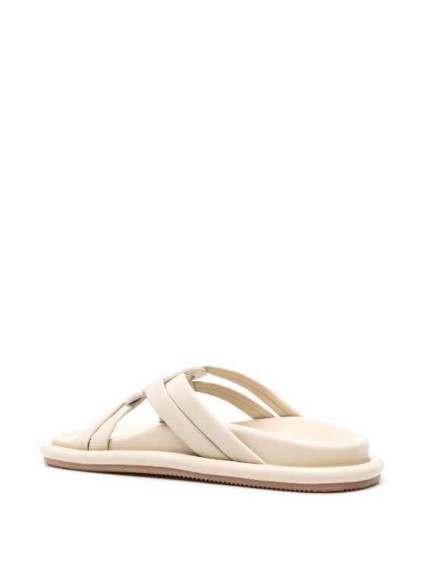 Browns Moncler Beige Bell Interwoven-Straps Sandals | Browns Sandals