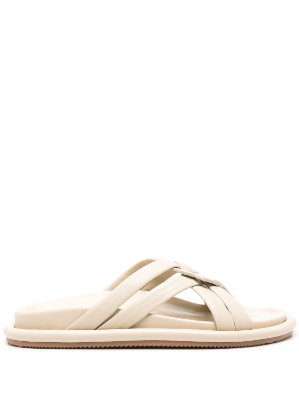 browns Moncler Beige Bell Interwoven-Straps Sandals | Browns Sandals