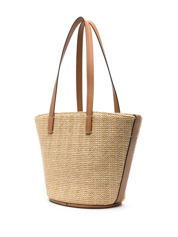 Browns Moncler Beige Small Hubba Raffia Tote Bag | Browns Tote Bags