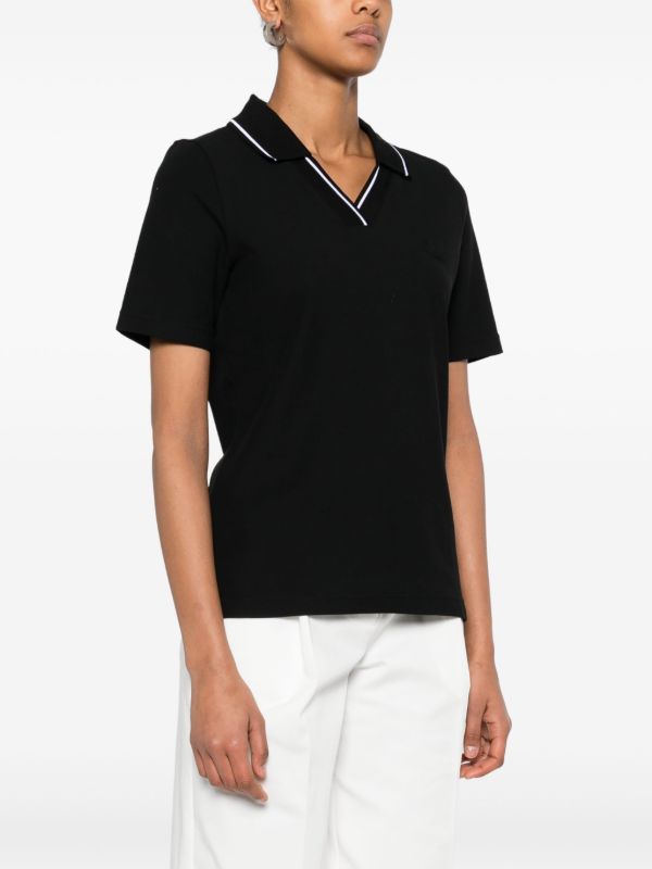 Browns Moncler Black Logo-Appliqué Polo Top | Browns Polo Tops