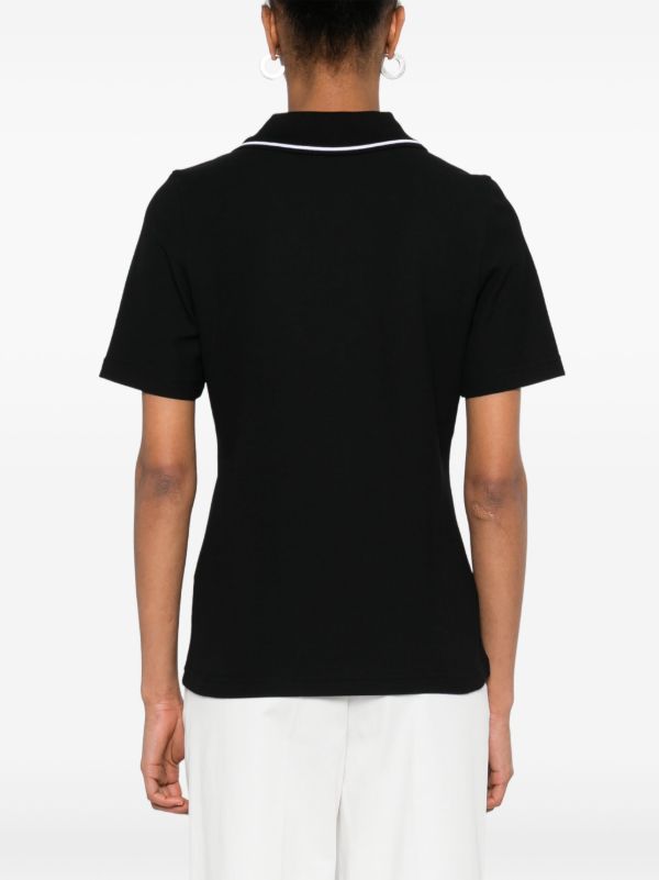 Browns Moncler Black Logo-Appliqué Polo Top | Browns Polo Tops