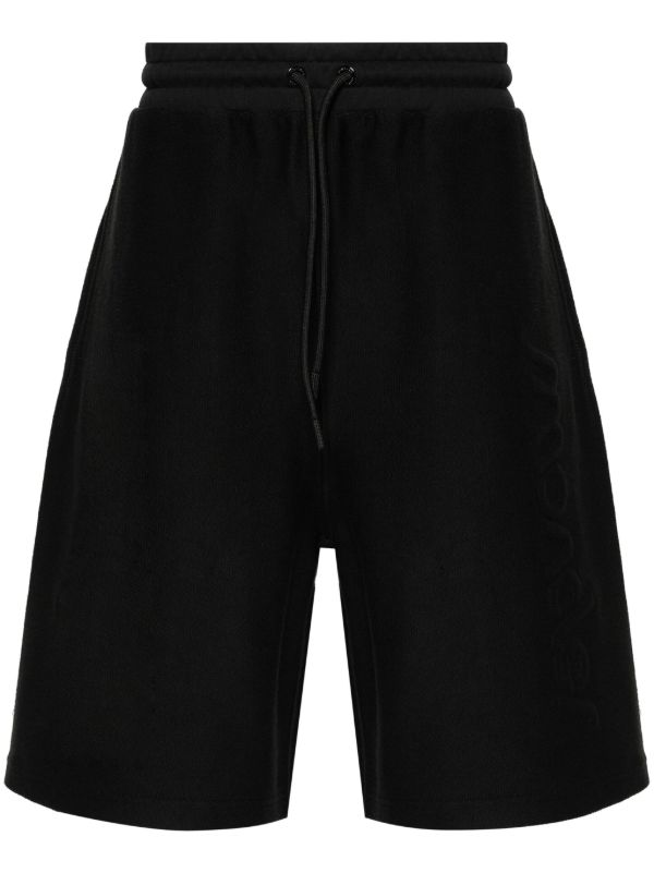 browns Moncler Black Logo Embossed Track Shorts | Browns Track & Running Shorts