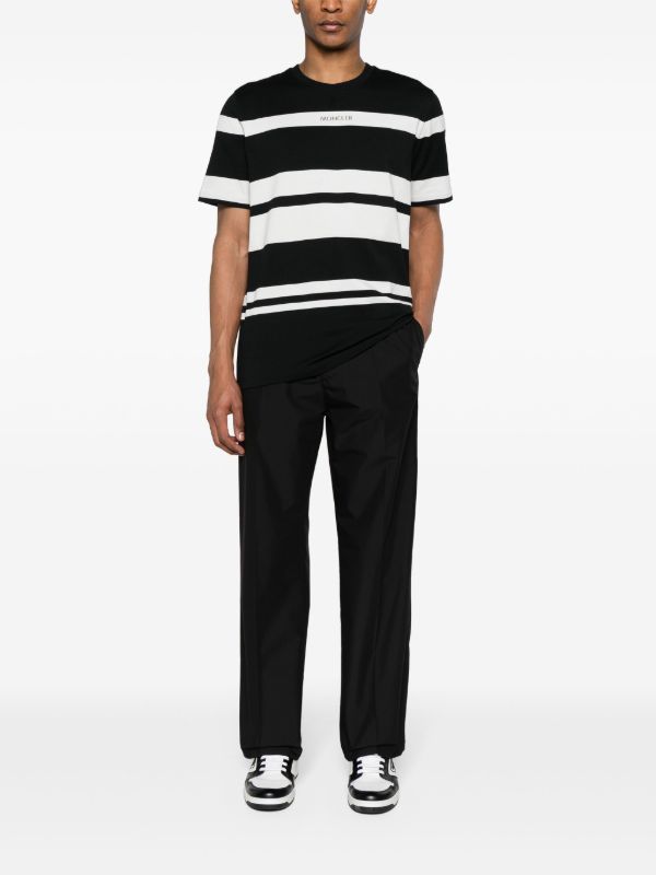 Browns Moncler Black Logo-Patch Straight-Leg Trousers | Browns Regular-Fit & Straight Leg Pants