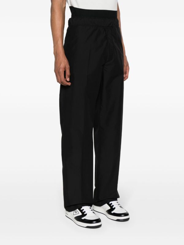 Browns Moncler Black Logo-Patch Straight-Leg Trousers | Browns Regular-Fit & Straight Leg Pants
