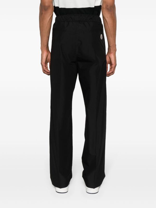 Browns Moncler Black Logo-Patch Straight-Leg Trousers | Browns Regular-Fit & Straight Leg Pants