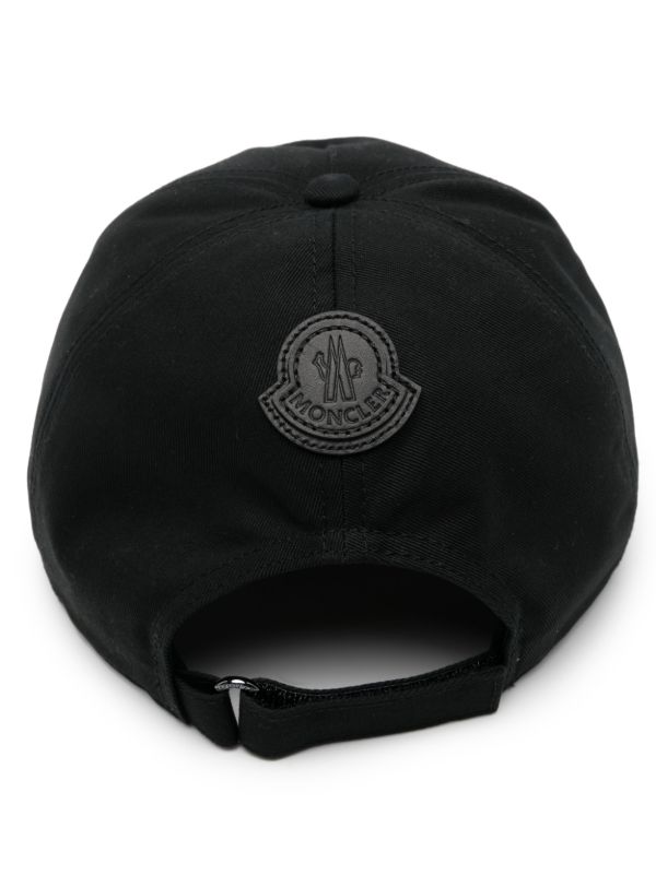 Browns Moncler Black Logo-Print Cotton Baseball Cap | Browns Hats