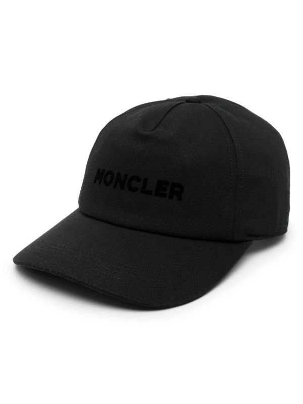 browns Moncler Black Logo-Print Cotton Baseball Cap | Browns Hats