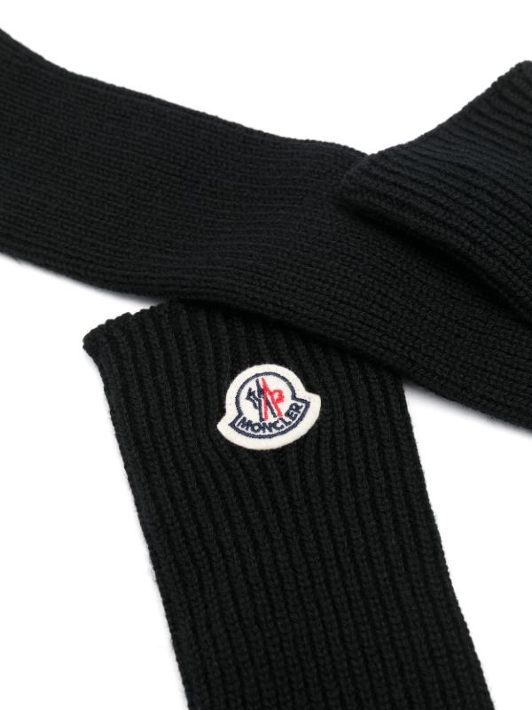 Browns Moncler Black Long Virgin Wool Gloves | Browns Gloves