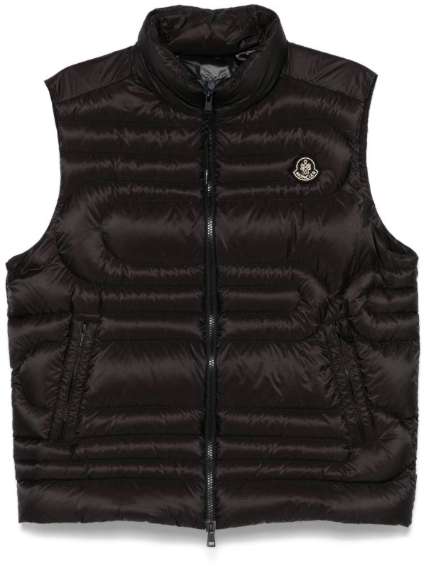 browns Moncler Black Padded Gilet | Browns Waistcoats & Gilets