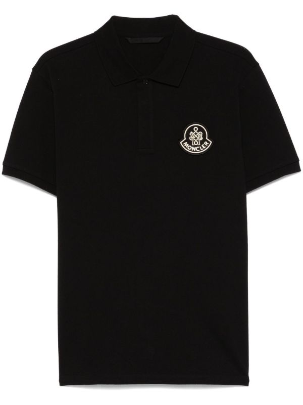 browns Moncler Black Year Of The Snake Polo Shirt | Browns Polo Shirts