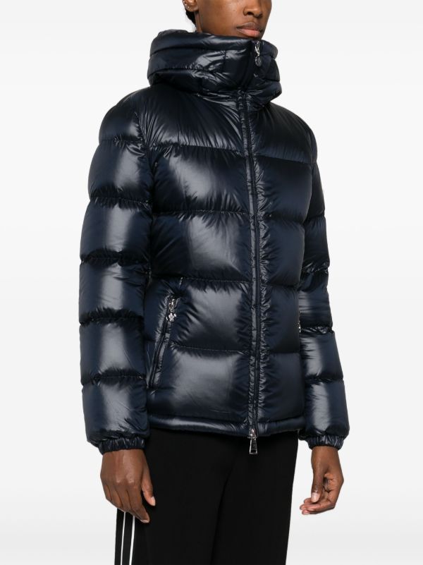 Browns Moncler Blue Hooded Quilted Jacket | Browns Down Jackets