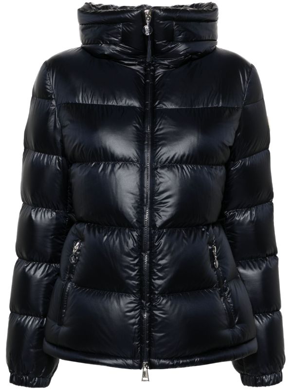 browns Moncler Blue Hooded Quilted Jacket | Browns Down Jackets