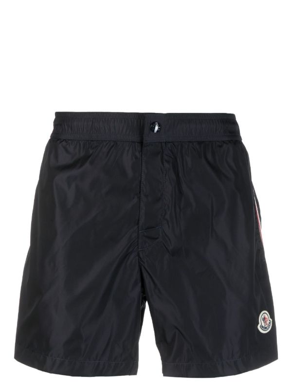 browns Moncler Blue Logo-Appliqué Swim Shorts | Browns Swim & Board Shorts