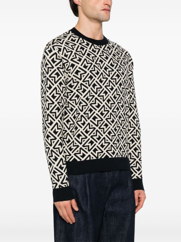 Browns Moncler Blue Monogram Sweater | Browns Knitted Sweaters