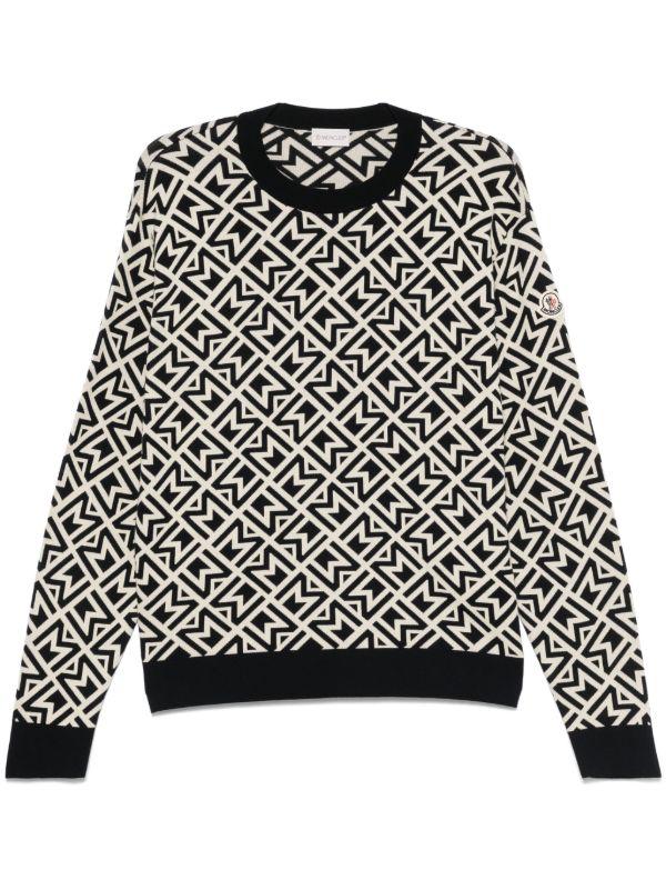 browns Moncler Blue Monogram Sweater | Browns Knitted Sweaters