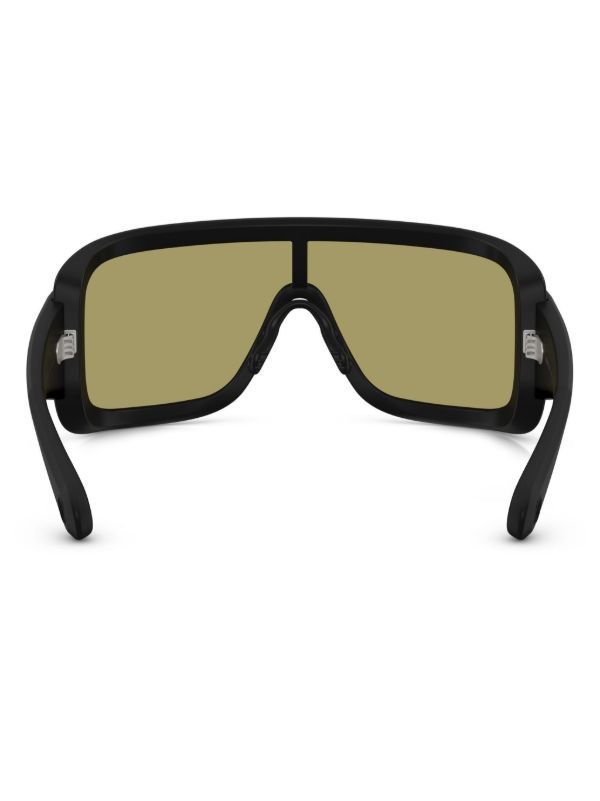 Browns Moncler Eyewear Black Snowseeker Rectangle Frame Sunglasses | Browns Sunglasses