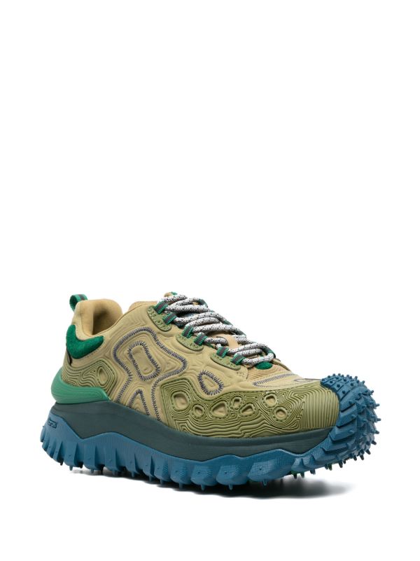 Browns Moncler Genius X Salehe Bembury Green Trailgrip Grain Sneakers | Browns Performance Trainers