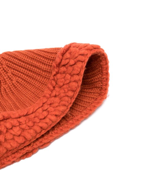 Browns Moncler Genius X Salehe Bembury Orange Ribbed-Knit Beanie Hat | Browns Hats