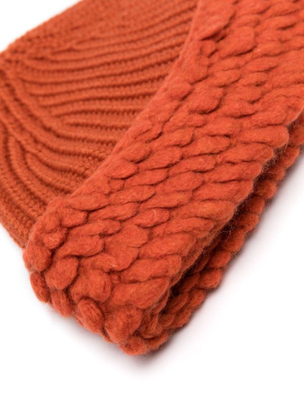 Browns Moncler Genius X Salehe Bembury Orange Wool Beanie Hat | Browns Hats
