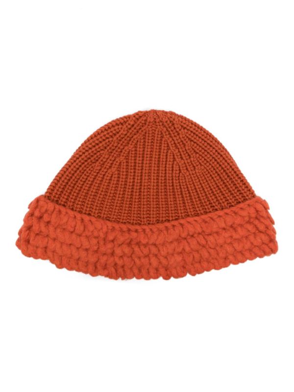 browns Moncler Genius X Salehe Bembury orange wool beanie hat | Browns Hats